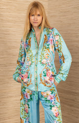 Khalani Charmeuse Top, color-Blue