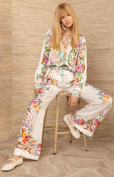 Khalani Charmeuse Top, color-Ivory