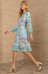 Sariah Jersey Midi Dress, color-Blue