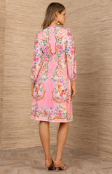 Sariah Jersey Midi Dress, color-Coral