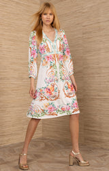 Sariah Jersey Midi Dress, color-Ivory