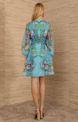 Frida Organza Dress, color-Blue