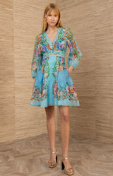 Frida Organza Dress, color-Blue