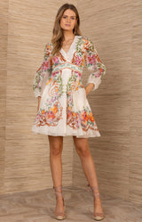 Frida Organza Dress, color-Ivory