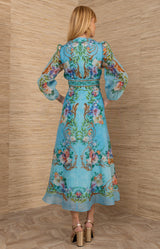 Frida Organza Maxi Dress, color-Blue