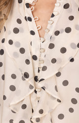 Jaylene Silk Top, color-Ivory