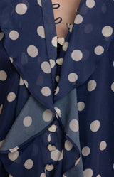 Jaylene Silk Top, color-Navy