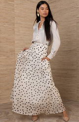 Ariadne Organza Skirt, color-Ivory