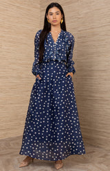 Ariadne Organza Skirt, color-Navy