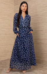 Ariadne Organza Skirt, color-Navy