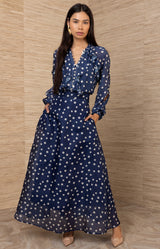 Ariadne Organza Skirt, color-Navy