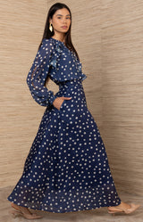 Ariadne Organza Skirt, color-Navy