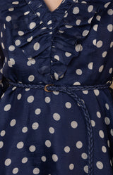 Aiyana Organza Dress, color-Navy