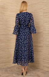 Aiyana Organza Maxi Dress, color-Navy