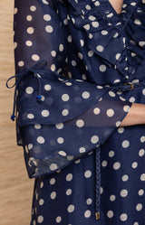 Aiyana Organza Maxi Dress, color-Navy