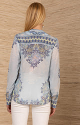 Aniya Silk Top, color-Blue