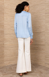 Aniya Charmeuse Top, color-Blue