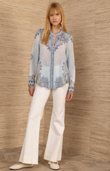 Aniya Silk Top, color-Blue