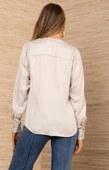 Aniya Charmeuse Top, color-Ivory