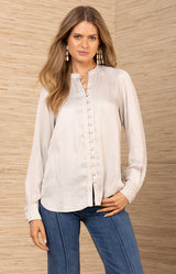 Aniya Charmeuse Top, color-Ivory