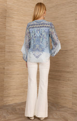 Loyalty Chiffon Top, color-Blue