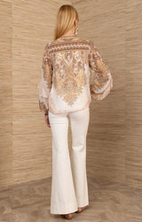 Loyalty Chiffon Top, color-Pink, color-Ivory