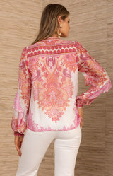 Loyalty Chiffon Top, color-Pink