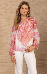 Loyalty Chiffon Top, color-Pink