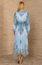Kamilah Chiffon Dress, color-Blue