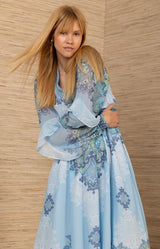 Kamilah Chiffon Dress, color-Blue