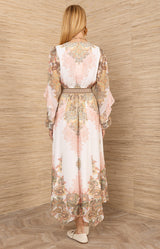 Kamilah Chiffon Dress, color-Ivory