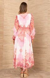 Kamilah Chiffon Dress, color-Pink