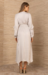 Kamilah Charmeuse Dress, color-Ivory