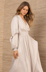 Kamilah Charmeuse Dress, color-Ivory