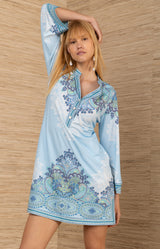 Keyla Jersey Dress, color-Blue