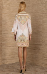 Keyla Jersey Dress, color-Ivory