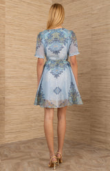 Micah Organza Dress, color-Blue