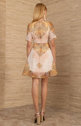 Micah Organza Dress, color-Ivory