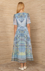Micah Organza Maxi Dress, color-Blue