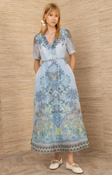 Micah Organza Maxi Dress, color-Blue