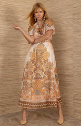 Micah Organza Maxi Dress, color-Ivory