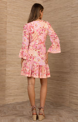 Kathleen Jersey Dress, color-Coral