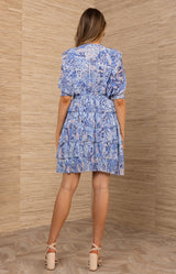 Zoya Chiffon Dress, color-Blue