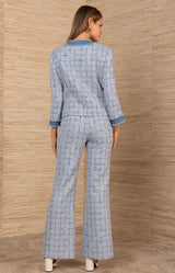 Arlene Tweed Pant, color-Blue
