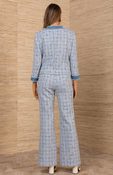 Vida Tweed Coat, color-Blue