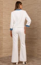 Vida Tweed Coat, color-White