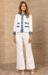 Vida Tweed Coat, color-White