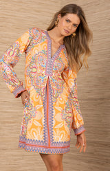 Aarya Jersey Dress, color-Orange