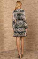 Eleanora Chiffon Dress, color-Black