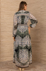 Eleanora Chiffon Maxi Dress, color-Black